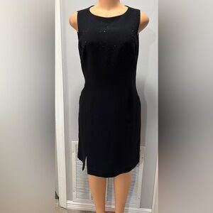 Jones New York Black Sleeveless Front Sequined Lined Dress Women’s Size 8